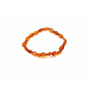 Borostyán sötét pebble karkötő 6-8x4-6mm kép