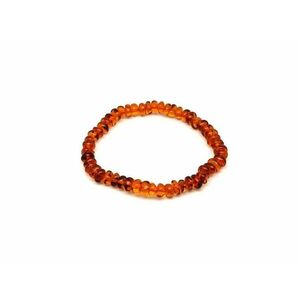 Borostyán sötét kerekített splitter karkötő A kép