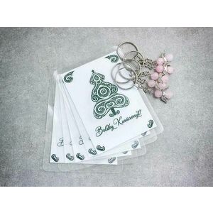 Karácsony angyali érintése rózsakvarc kulcstartó üdvözlőkártyával 100 dbos csomag kép