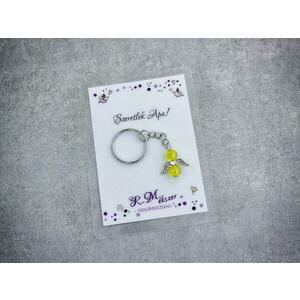 Szeretlek Apa sárga angyal medálos kulcstartó kép