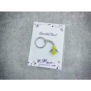 Szeretlek Tesó sárga angyal medálos kulcstartó kép