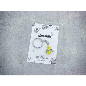 Szeretettel sárga angyal medálos kulcstartó kép