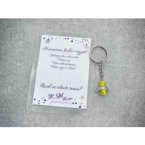 Hamarosan férjhez megyek sárga angyal medálos kulcstartó kép