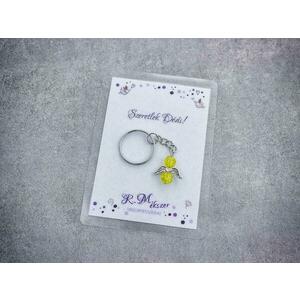 Szeretlek Dédi sárga angyal medálos kulcstartó kép