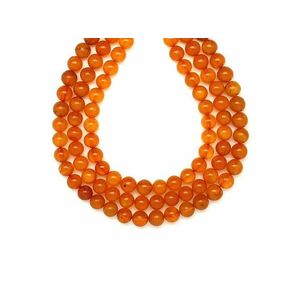 Borostyán nyaklánc sárga golyó 7mm 40cm kép