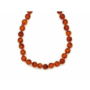 Borostyán barna matt golyó 5mm nyaklánc 50cm kép