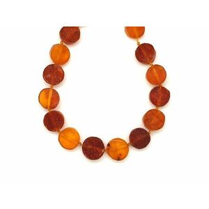 Borostyán barna matt korong 7-13mm nyaklánc 45cm kép