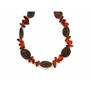 Borostyán barna matt pebble splitter nyaklánc 45cm kép