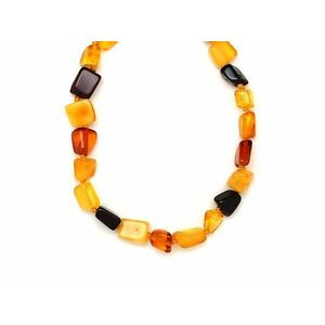 Borostyán csiszolt 4-8x6-12mm nyaklánc 45cm kép