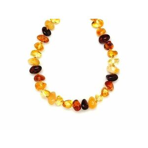 Borostyán kerekített vegyes splitter nyaklánc 45cm kép