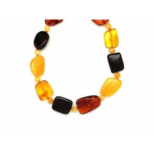 Borostyán lapcsiszolt 10-14x11x20mm nyaklánc 50cm kép