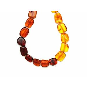 Borostyán lapcsiszolt 9-18x8-12mm nyaklánc 50cm kép