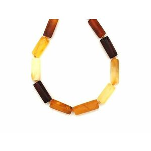 Borostyán matt henger 6-8x11-17mm nyaklánc 50-55cm kép