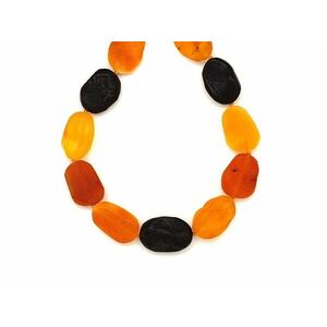 Borostyán matt pebble 10-16x14-20mm nyaklánc 45cm kép