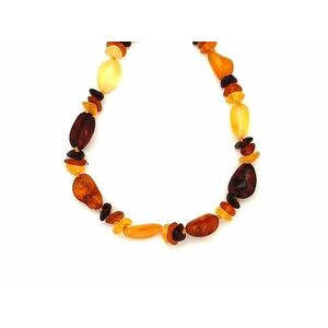 Borostyán matt pebble 6-9x8-17mm nyaklánc 50cm kép