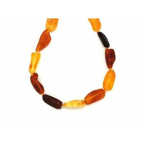 Borostyán matt pebble 7-11x9-16mm nyaklánc 70cm kép