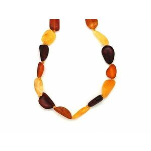 Borostyán matt vegyes pebble 8x8-14mm nyaklánc 45cm kép