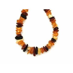 Borostyán matt vegyes nagy splitter nyaklánc 45cm kép