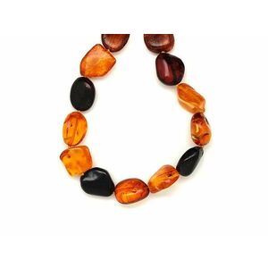 Borostyán pebble 10-18x14-24mm nyaklánc 45-55cm kép