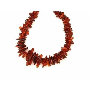 Borostyán sötét barna splitter nyaklánc 45cm kép