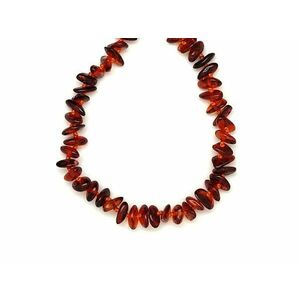 Borostyán sötét barna splitter nyaklánc 55cm kép