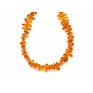 Borostyán sötét sárga splitter nyaklánc 45cm kép