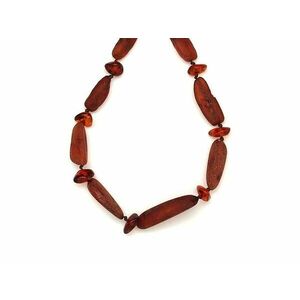 Borostyán növekvő matt pebble köztes nyaklánc 50cm kép