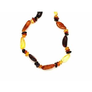 Borostyán pebble köztes 7-10x12-14mm nyaklánc 50cm kép