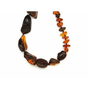 Borostyán vegyes dobcsiszolat splitter nyaklánc 45cm kép