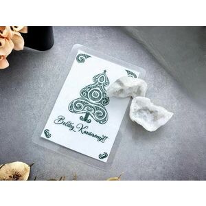 Karácsonyi kvarc geóda ajándék – Boldog Karácsonyt üdvözlőkártyával kép