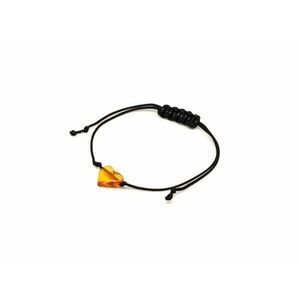 Borostyán állítható cérna szív karkötő 9x11mm kép