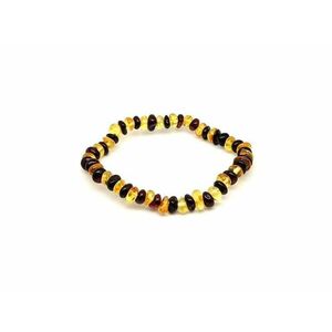 Borostyán kerek sárga sötétbarna splitter karkötő kép
