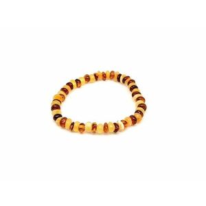 Borostyán kerekített barna sárga mix splitter karkötő kép