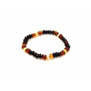 Borostyán kerekített barna mix splitter karkötő kép