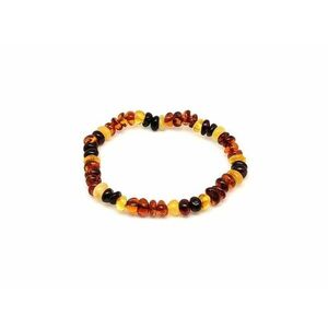 Borostyán kerekített multi barna splitter karkötő kép