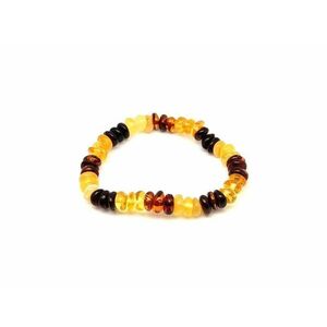 Borostyán kerekített multi splitter karkötő kép