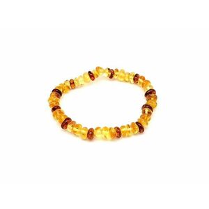 Borostyán kerekített sárga barna splitter karkötő kép