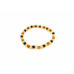 Borostyán matt vegyes golyó karkötő 5-6mm L kép