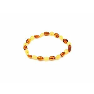 Borostyán sárga barna pebble karkötő 6-8x4-6mm kép