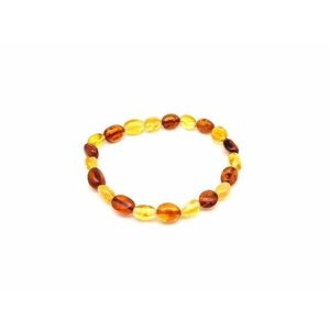 Borostyán sárga barna pebble karkötő 7-9x5-7mm kép