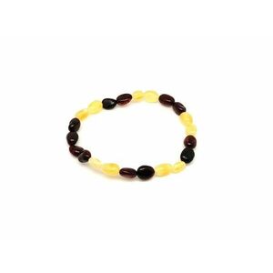 Borostyán sárga sötétbarna pebble karkötő 6-8x4-6mm kép