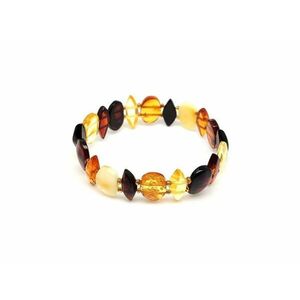 Borostyán vegyes lapcsiszolt karkötő 13-14mm kép