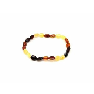 Borostyán vegyes pebble karkötő 6-8x4-6mm kép