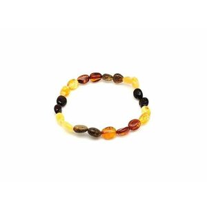 Borostyán vegyes pebble karkötő 7-9x5-7mm kép