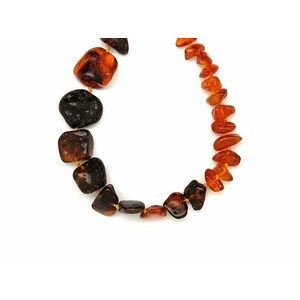 Borostyán splitter növekvő barna dobcsiszolat lánc 50cm kép