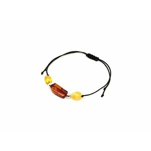 Borostyán állítható dobcsiszolat golyó karkötő 6-9x14-17mm kép