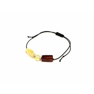 Borostyán állítható golyó dobcsiszolat karkötő 4-8x11-14mm kép