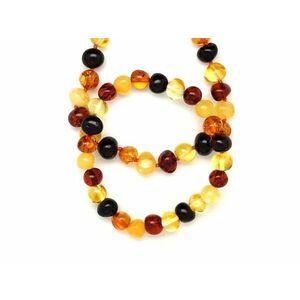 Borostyán vegyes lánc 45cm karkötő pár 8-9mm kép