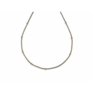 Orvosi acél ezüstszínű rúd- és gyöngydíszes lánc 45 cm kép