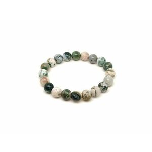 Achát fa ásvány karkötő golyós 10mm kép